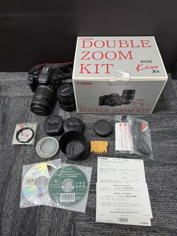 1円〜 Canon EOS Kiss X4 ダブルズームキット デジタル一眼レフカメラ キャノン　付属品あり　1202G②