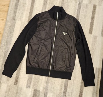 一円出品♪極美品　国内正規品PRADA　ナイロン切り替えウールジップブルゾン