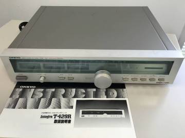♪ONKYO オンキョー T-429R FM帰還方式 FM専用ステレオチューナー 動作品 説明書付 中古 オーディオ機器 (NF251210) 311-46