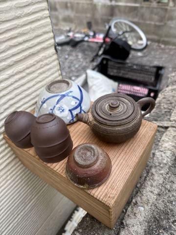 急須 寿門 茶器 時代物 煎茶道具 茶道具 まとめて 8点 備前焼 南蛮焼 古美術 美術品 骨董 在銘 湯呑 ぐい呑み お猪口