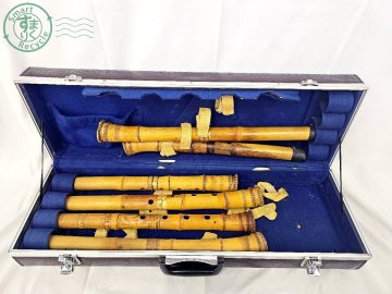 BL0702443　☆ 尺八 6点 まとめ売り 林弘 星光？など 本体 笛 日本伝統 和楽器 竹 縦笛 楽器 ハードケース付 中古 現状品 同梱不可