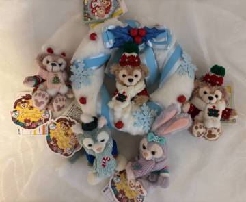 未使用 タグ付 ディズニーシー限定 ダッフィー シェリーメイ ステラルー ジェラトーニ ぬいぐるみ クリスマスリース Xmas まとめて5点 福袋