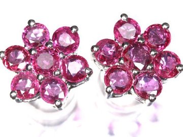 OI16941SS【1円～】新品仕上【RK宝石】≪Ruby≫ 極上天然ルビー 総計 0.7ct / 0.7ct K18WG 高級ピアス フラワー