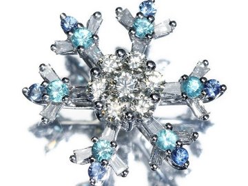 OM17352D【1円～】新品【RK宝石】極上3宝石 ダイヤモンド パライバトルマリン サファイア K18WG 高級ペンダントヘッド ネックレス 雪の結晶