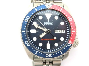 1円 セイコー 7S26-0020 ダイバーズ200 SS ネイビー文字盤 腕時計 稼働 AT BRN 31842
