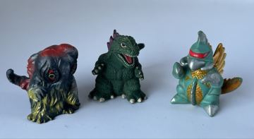 ゴジラシリーズ　ソフビ指人形　ヘドラ　ゴジラ　ガイガン　3体セット