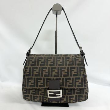 【F0108】 FENDI フェンディ ズッカ柄 マンマバケット ショルダーバッグ ハンドバッグ ワンショルダー FFロゴ ブラウン系 レディース