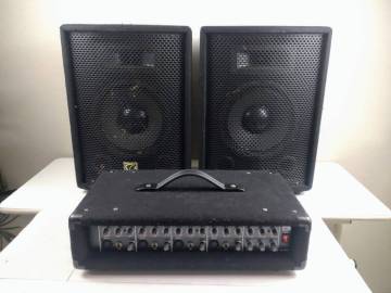 12664-01★CLASSIC PRO クラシックプロ ミニライブ イベント用スピーカー PAセット 簡易PA パワードミキサー PA10/4 通電確認済★