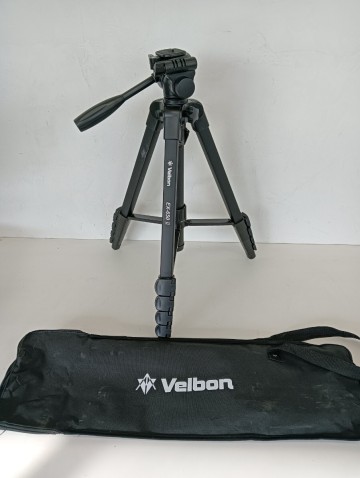 【26＊1089】 Velbon ファミリー三脚 EX-650 II AZ 5段 レバーロック 全高207cm 脚径26mm 中型 3Way雲台 DIN規格クイックシュー対応