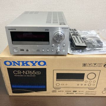 【即決】ONKYO オンキョー CR-N765 ネットワーク CDレシーバー リモコン付 DSD対応 オーディオ 音響機器 シルバー 箱付き