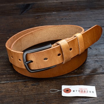 ナチュラルタン【牛革】イタリアンレザー ブラウン 茶 ヌメ革 ベジタブルタンニン メンズ 本革 ベルト 新品 未使用 送料無料 1円 田中革具