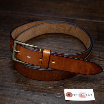 イタリアンレザー【牛革】しなやかな使い心地 シンプル メンズ フリーサイズ 本革 ベルト 新品 未使用 送料無料 1円 ブラウン 茶 田中革具