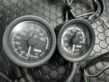 1円スタート！ 当時物　 大森 OMORI 追加メーター　テンプメーター　バキュームメーター　売り切り！ 水温計