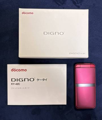 【美品・完動品】取説・元箱付 KY-42C DIGNO ケータイ [レッド] ガラホ docomo ドコモ SIMフリー 初期化済 1スタ！