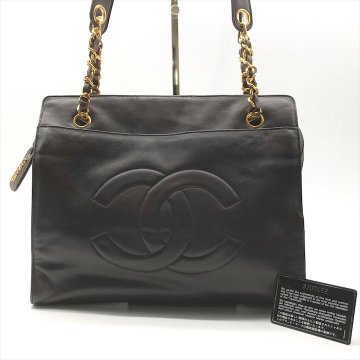 1円 良品 CHANEL シャネル ココマーク レザー チェーン トート バッグ レディース ファッション かばん 鞄 バック ブラウン a10619