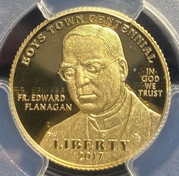 【Boys Town創立100周年記念 】アメリカ 金貨 2017 5ドル PCGSPR70DCAM