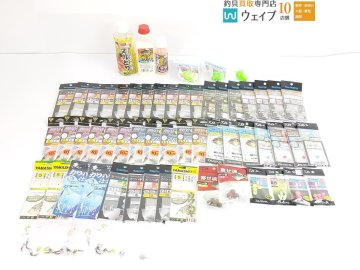 ダイワ シマノ がまかつ ヤマシタ 他 カワハギ糸付鈎、競技カワハギ AT、くわせ、速攻、カワハギ仕掛、ピカイチくん 等 計55点