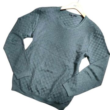 極上カシミヤシルク!!!Lサイズ!!!【ルイヴィトン LOUIS VUITTON】別格◎ダミエ柄 セーター ニット ダークブラウン 絹 秋冬