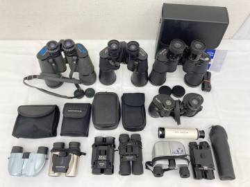 双眼鏡 単眼鏡 計11点 まとめ Kenko/OLYMPUS/LO-MAX/Vixen 他 総重量約5㎏ オペラグラス レンズカバー欠品含む 動作未確認 現状品【IE133】