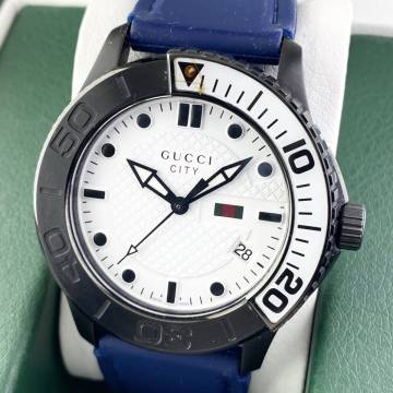 【1円〜】GUCCI グッチ 腕時計 メンズ 126.2 G-TIMELESS Gタイムレス ホワイト文字盤 GG ラウンドフェイス デイト 可動品