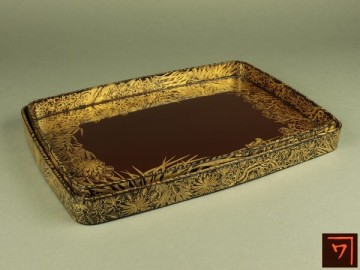 【宇】AB073 沈金松竹梅文 入子盆