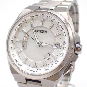 1円～☆CITIZEN シチズン ソーラー メンズ腕時計 Eco-Drive エコドライブ H145-T018548 白文字盤 デイト ラウンド アナログ/向0107-800
