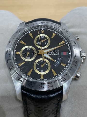 【4128】1円スタート GUCCI グッチ Gタイムレス クロノグラフ YA126237 稼働品 リューズOK 箱付き 個人長期保管品