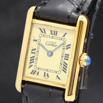 1円 保 稼働 カルティエ マストタンク SV925 5057001 QZ アイボリー文字盤 レディース腕時計 0003410 1BKT SMZ