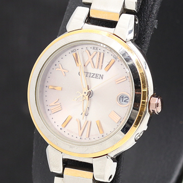 1円 稼働 シチズン クロスシー H058-T016553 電波ソーラー ピンク文字盤 レディース腕時計 2000000 1NBG　SMZ