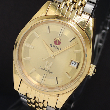 1円 稼働 ラドー ゴールデンホース 633.3673.2 AT/自動巻き ゴールド文字盤 メンズ腕時計 2011000 1MGY MST