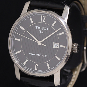 1円 箱付 稼働 ティソ パワーマチック80 T087407A AT/自動巻 ブラック文字盤 メンズ腕時計 2950200 1ANT SMZ