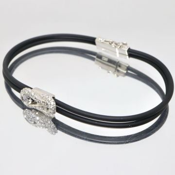 K18WG/Pt900!!0.21/0.25ct!!フォーエバーマーク!!証明書付■天然ダイヤモンドブレスレット■J 約7.7g 約17cm diamond bracelet EC6/ED5U380