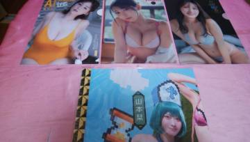 ☆ 篠崎 あい ☆＋☆ 花咲 楓香 ☆＋☆ 奥 ゆい・十味 ☆両面クリアファイル＋☆ PPEガールズ ☆両面特大ポスター４点♪(未使用品)