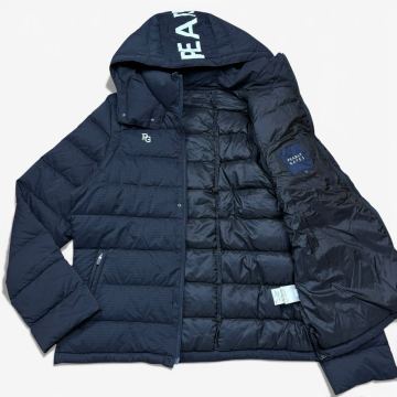 【極美品XLサイズ!!!】PEARLY GATE パーリーゲイツ 4wayダウンジャケット ロゴ リアルダウン 軽量 黒 ブラック メンズ ゴルフ サイズ6