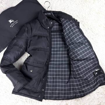 極美品2wayダウンBURBERRY BLACK LABELナポレオンダウンジャケットXL.LL~L黒ノバチェック柄ベスト大きいブラレ バーバリーブラックレーベル