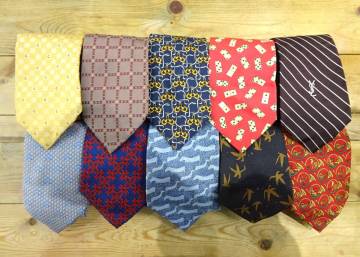1円スタート エルメス BVLGARI Dior フェラガモ CELINE GUCCI イヴサンローラン ブランドネクタイ ネクタイ 10本 おしゃれ セット 081M-53