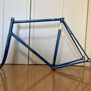 Presto プレスト 本城サイクルワークス NJS ピスト Fixed gear 競輪 シート575mm トップ555mm リア幅120mm 青 確定検査合格証 S級 希少品 