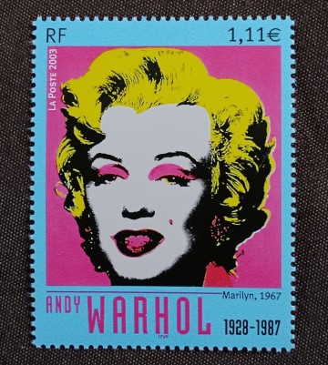 フランス　2003.11.10 美術　アンディ・ウォーホル　1完 マリリンモンロー　芸術　アート　前衛芸術　シルクスクリーン　未使用糊あり