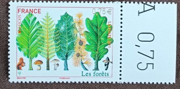 フランス　2011 ヨーロッパセプト　森林　1完　自然　森　林　植物　草花　みどり　葉　動物　リス　鳥　きのこ　野生 樹木　未使用糊あり