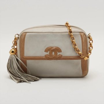 1円■美品■シャネル ギャランティ/シリアルシール付 ラムスキン レザー チェーン ショルダーバッグ 斜め掛け 本革 レディース MMM DB52-5