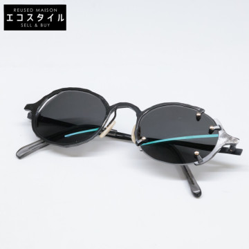 1円 MASAHIRO MARUYAMA マサヒロマルヤマ ブラック MM-0062 チタン アシンメトリーフレーム サングラス 49□21-145