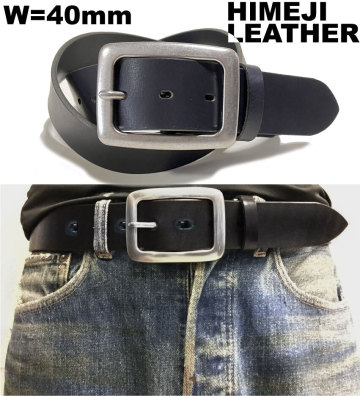 数量限定 極厚 最厚部 4.1mm 姫路レザー 1円 スタート 新品 日本製 40mm幅 牛革 ギャリソン ベルト ミリタリー BK ビンテージ 栃木レザー 
