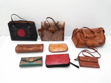 ♪ハンドメイド ハンドバッグ ショルダー セカンドバッグ 他 まとめ 8点 IBIZA イビザ小型ボストンバッグ レザー 本革 0113-41N @140♪