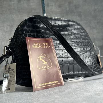 1円［未使用品］■定価60万 JRA公認 リアルクロコダイル■ショルダーバッグ マットクロコ ビジネス センター取り メンズ クロスボディ