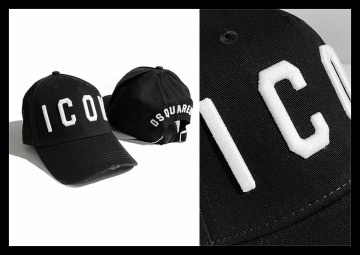 定価3万 DSQUARED2 ディースクエアード ICON&ロゴの立体刺繍が遊び心擽るクラッシュ加工ベースボールキャップ 帽子 男女兼用