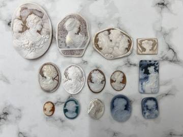 シェルカメオ まとめ 総重量126.4g ルース 裸石 貴婦人 彫刻 アンティーク 作家
