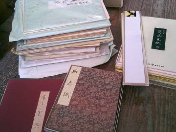 №5☆ 未使用色紙含む 書道家作品 大量まとめて！ 色紙 書 筆 水墨画 書道 経年保管品