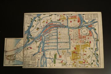 T581　古地図　大阪　江戸期　浪花書林　石川屋和助版　天保　アンティーク　古道具　古書　和書　木版画