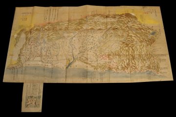 T582　古地図　羽州庄内二郡之全図　山形　庄内　木版画　和書　古書　和書　アンティーク　古道具