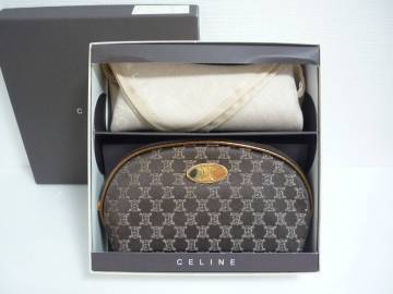★O3/ 保管品 ⑨ CELINE セリーヌ ポーチセット ブラウン 茶 メイクポーチ マカダム柄 ベージュ ハンカチ